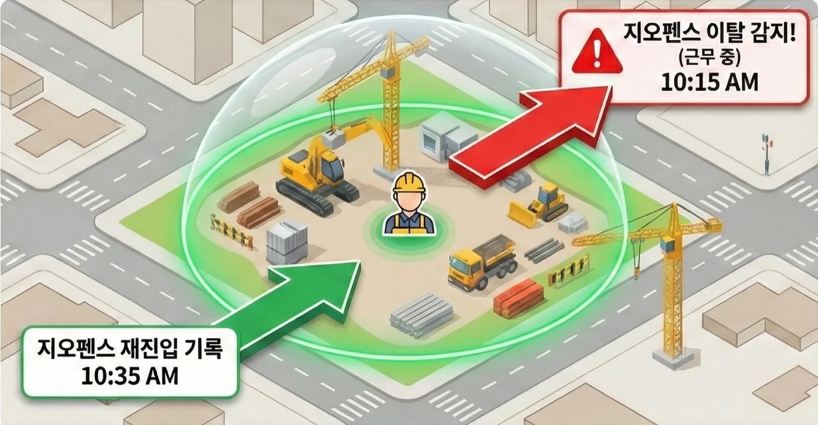 Automatic geofence exit and re-entry records